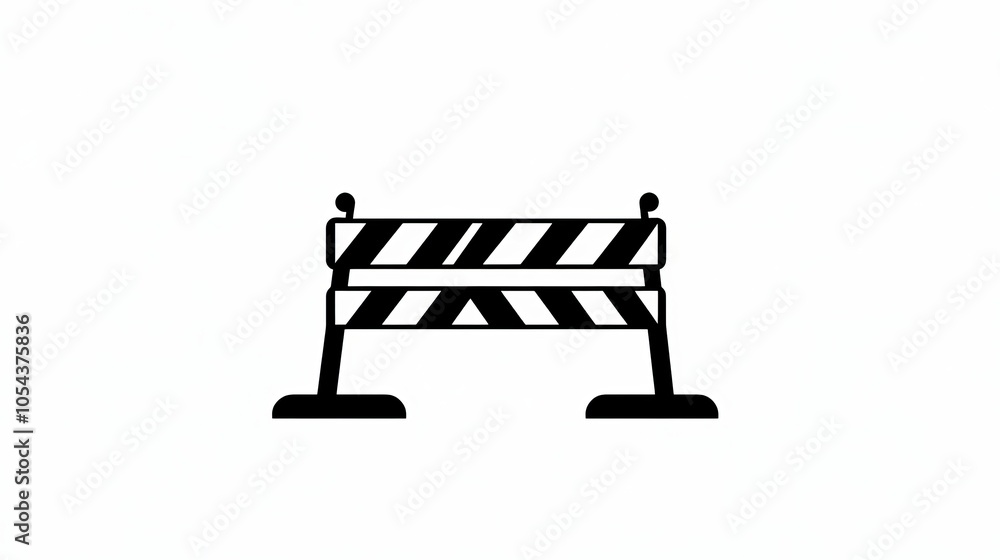 Outline icon of a road barrier logo, designed as a minimalistic vector image Outline icon of a road barrier logo, designed as a minimalistic vector image