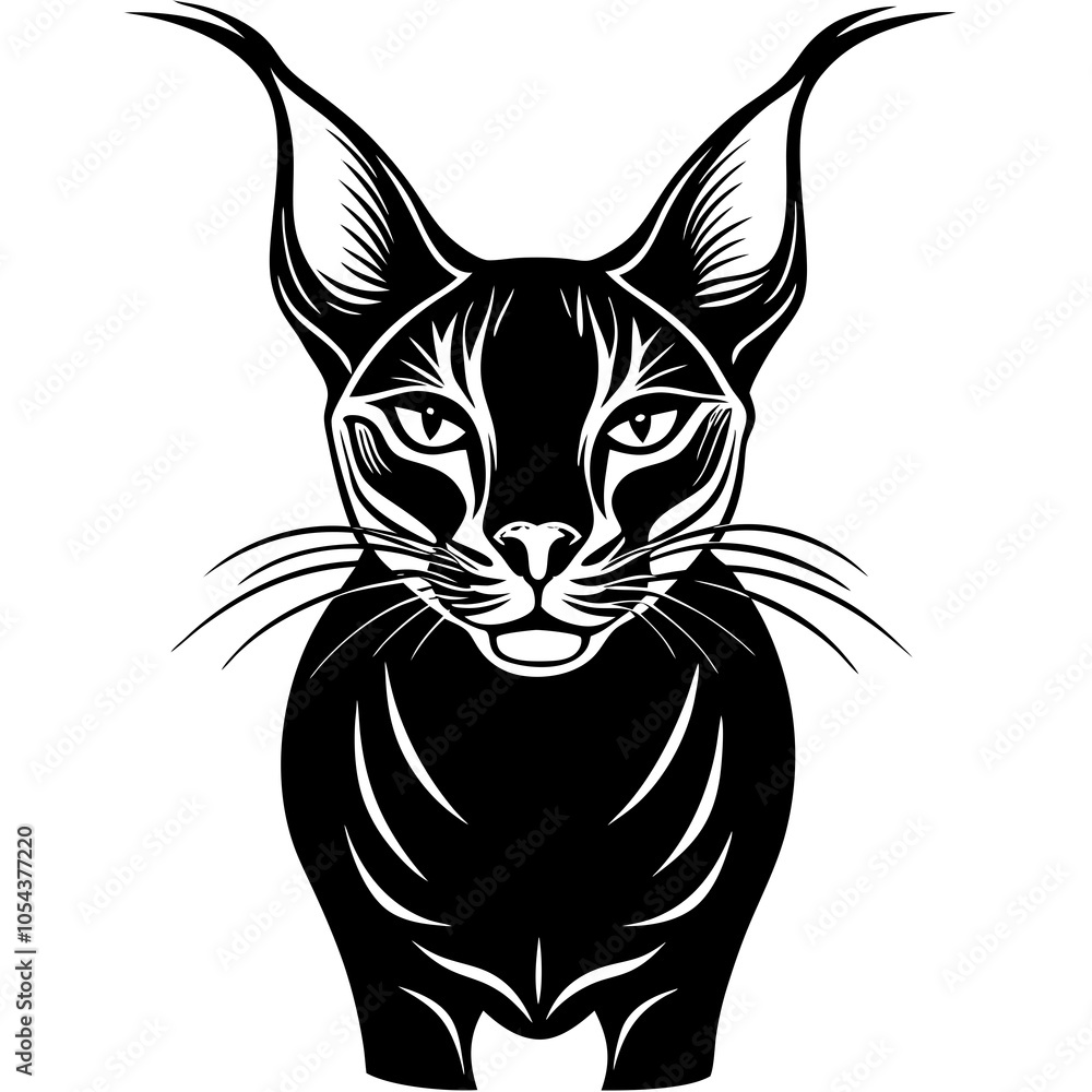 black and white caracal cat black and white caracal cat