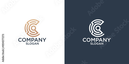 collection of letter c abstract monogram logo design vector