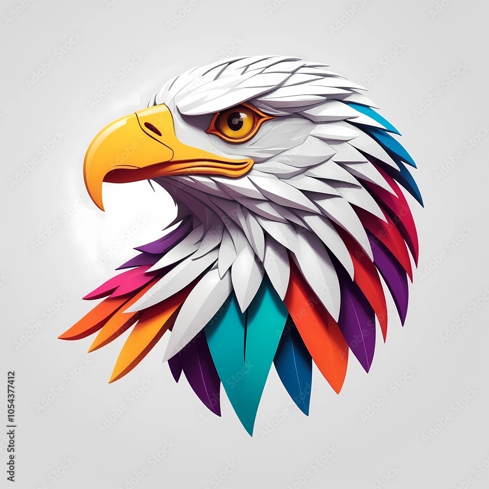 3D Illustration Eagle Design on Isolated Background 3D Illustration Eagle Design on Isolated Background