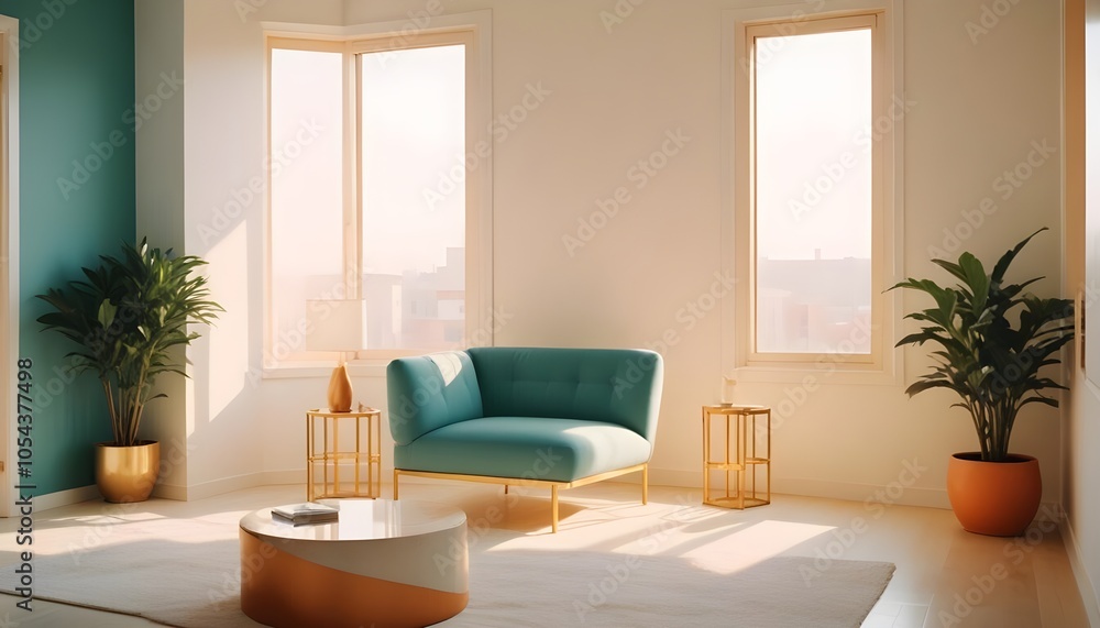 Photo interior modern design room 3d illustration Photo interior modern design room 3d illustration