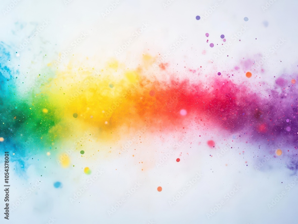 Midexplosion rainbow, vivid colors dispersing against a white backdrop, wideangle, sharp contrast between light and particles, soft lighting Midexplosion rainbow, vivid colors dispersing against a white backdrop, wideangle, sharp contrast between light and particles, soft lighting