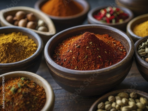 Aromatic Spices in Bowls: A Culinary Delight