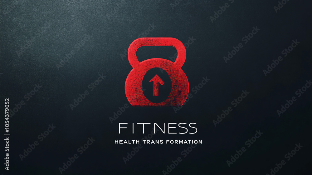 Fototapeta premium Red Kettlebell Icon Fitness Motivation Health Transformation