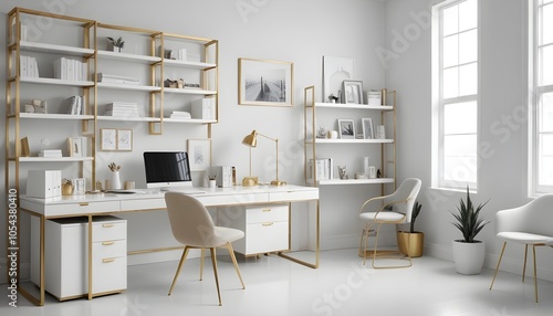 Fototapeta Naklejka Na Ścianę i Meble -  Photo interior modern design room 3d illustration