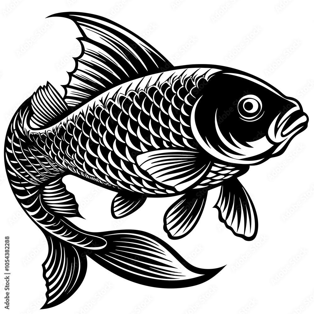 carpfish on white background carpfish on white background