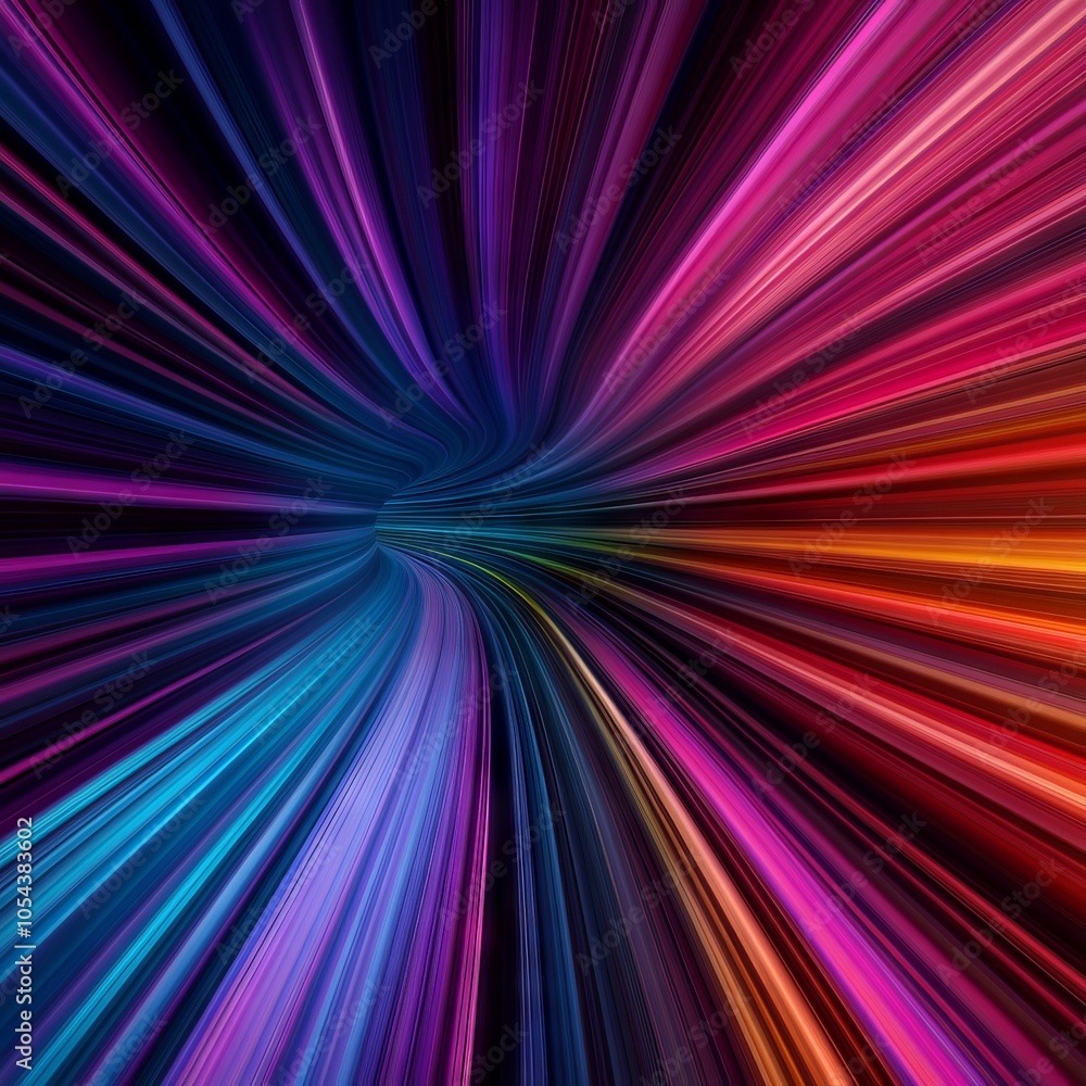 Abstract colorful light streaks creating a dynamic, swirling pattern. Abstract colorful light streaks creating a dynamic, swirling pattern.