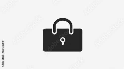 Stylish Black Briefcase Icon for Business Consulting and Services