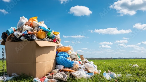 Garbage piling up in a landfill, representing the growing waste problem and the need for better recycling and waste management systems