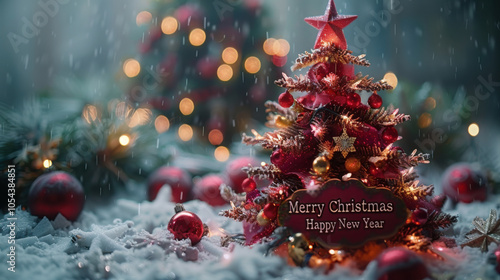 Festive decoration on the street in winter.