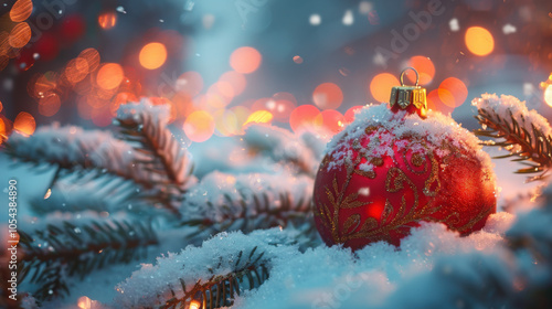 Festive decoration on the street in winter.