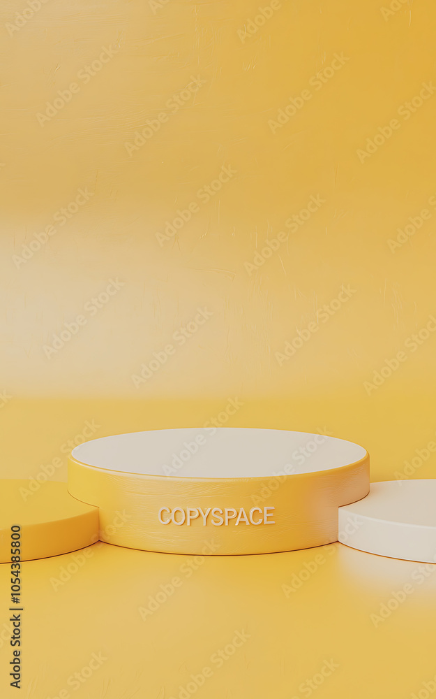 Yellow and White Minimalist Product Display Mockup for Branding and Advertising Yellow and White Minimalist Product Display Mockup for Branding and Advertising