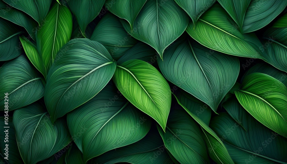Fototapeta premium abstract dark green background of leaves summer nature