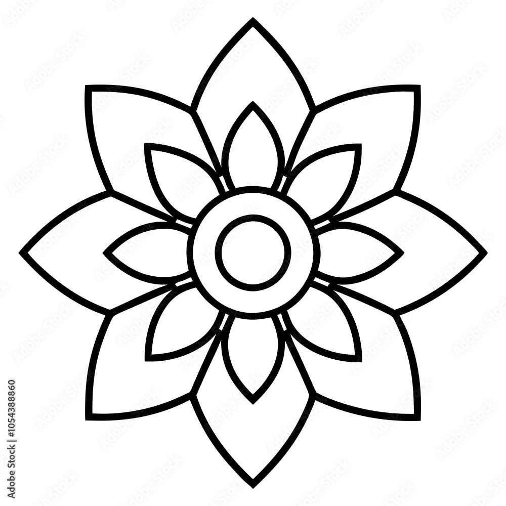 Intricate Mandala Art Icons in Indian Line Art Style Intricate Mandala Art Icons in Indian Line Art Style