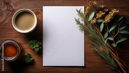 blank sheet of paper on the table