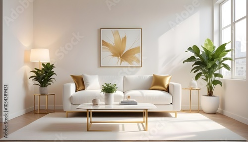 Fototapeta Naklejka Na Ścianę i Meble -  Photo interior modern design room 3d illustration