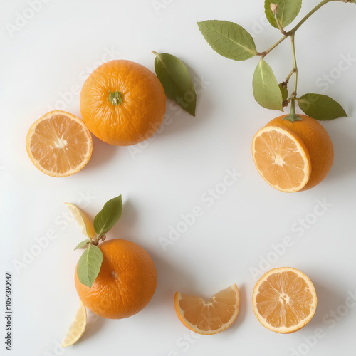 oranges and leaves