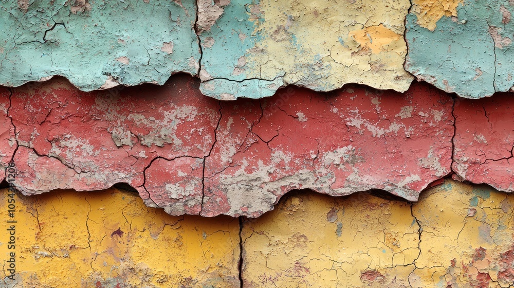 Close-up of Cracked and Peeling Paint on a Wall Close-up of Cracked and Peeling Paint on a Wall