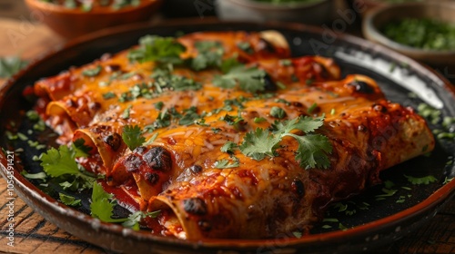 Wallpaper Mural Delicious Enchiladas with Cheese and Cilantro Torontodigital.ca