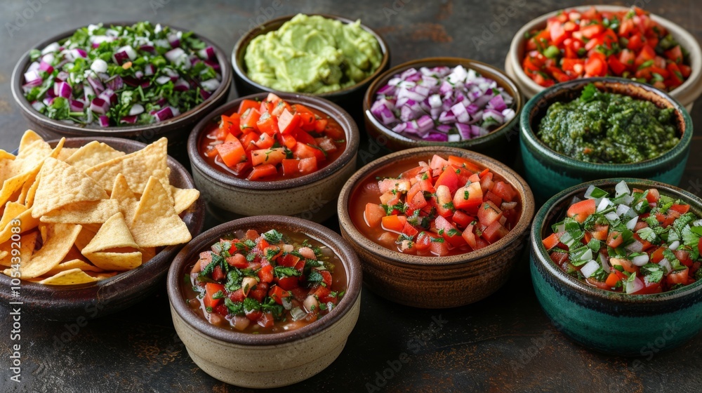 Delicious Mexican Salsa, Guacamole & Tortilla Chips Delicious Mexican Salsa, Guacamole & Tortilla Chips