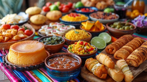 Latin American Food Feast: A Colorful Table of Delicious Dishes