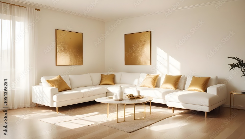 Fototapeta premium Photo interior modern design room 3d illustration