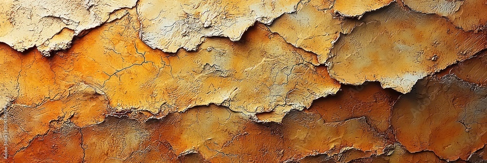 Close-up Texture of Cracked and Weathered Brown and Beige Surface Close-up Texture of Cracked and Weathered Brown and Beige Surface