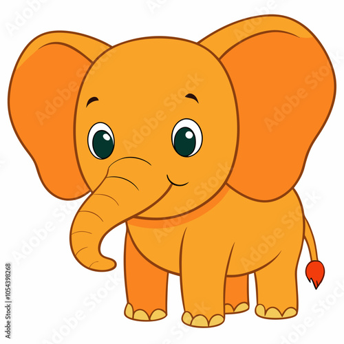 Smile forever: An elephant in a cartoon is positive energy and joyful moments.
