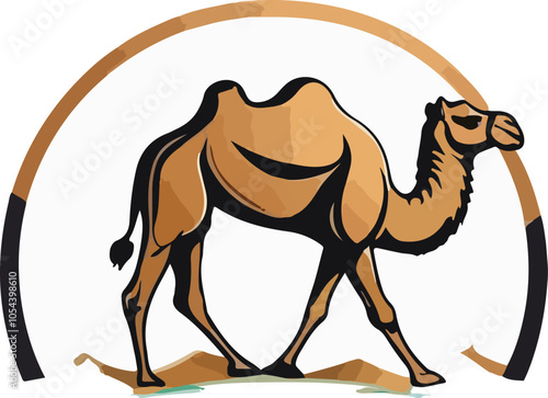 Camel Illustration vector design, Camel logo, Camel icon Design, camel in desert