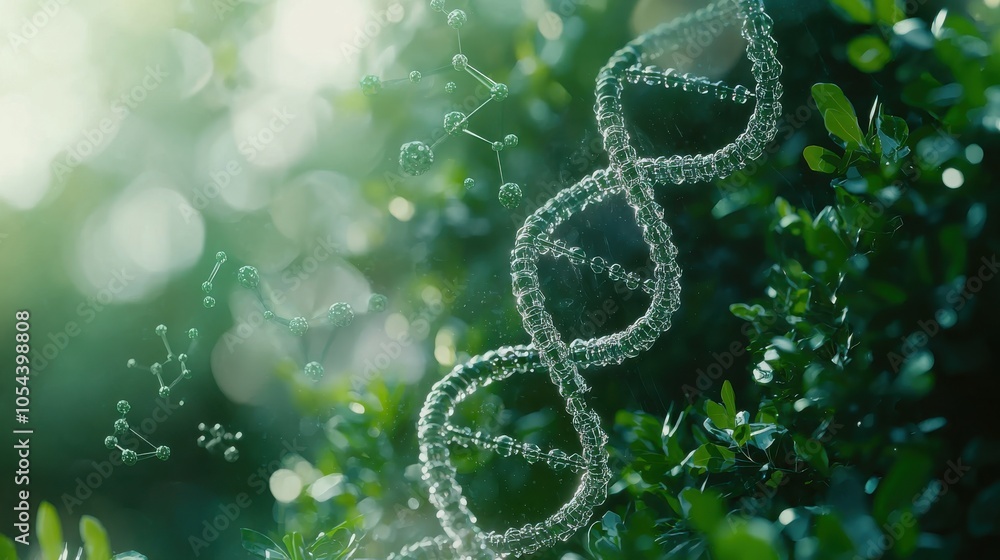 DNA Helix Amidst Molecular Chemistry Fusion DNA Helix Amidst Molecular Chemistry Fusion