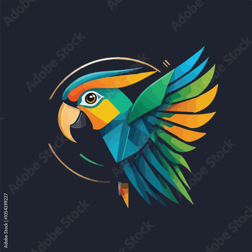 Beautiful parrot Colorful vector design, Parrot Illustration vector design, Parrot logo, icon Design