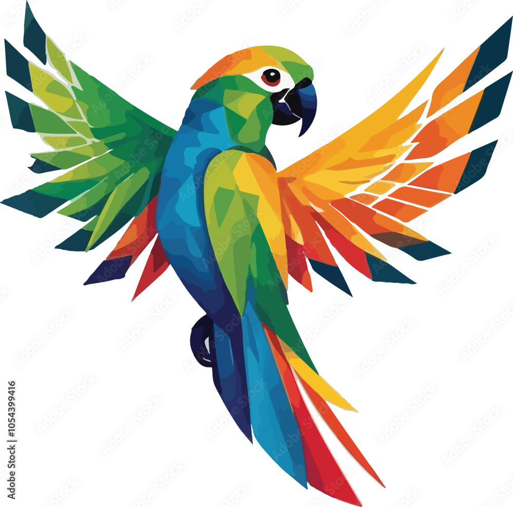 Fototapeta premium Beautiful parrot Colorful vector design, Parrot Illustration vector design, Parrot logo, icon Design