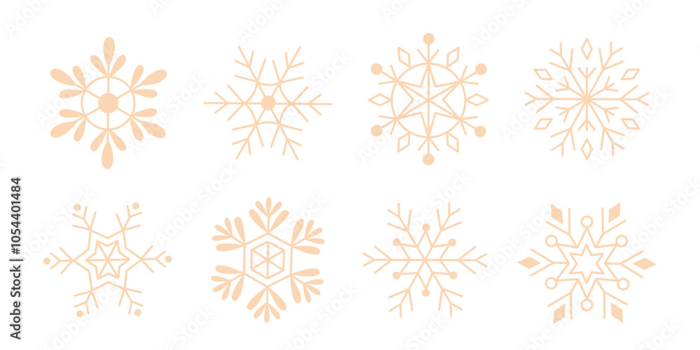 Set of various winter snowflakes Set of various winter snowflakes