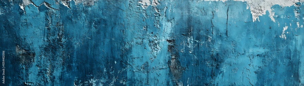 Weathered Blue Concrete Wall with Flaking Paint Weathered Blue Concrete Wall with Flaking Paint