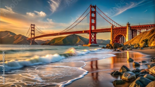 Golden Gate Bridge Sunset Seascape Landscape