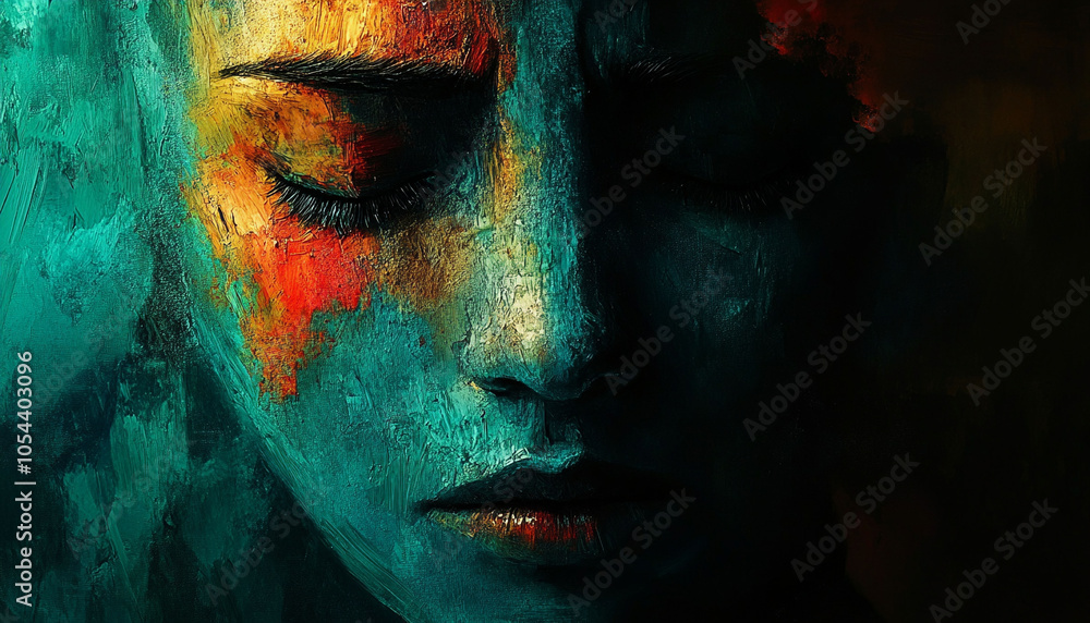 Abstract Portrait of Depression, Emotions Art Wallpaper Mental Health Background design Abstract Portrait of Depression, Emotions Art Wallpaper Mental Health Background design