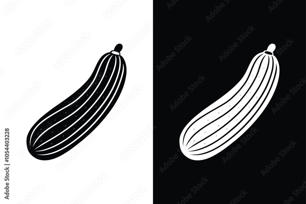 Cucumber Icons in Different Styles. Vector Silhouettes and Glyphs Cucumber Icons in Different Styles. Vector Silhouettes and Glyphs