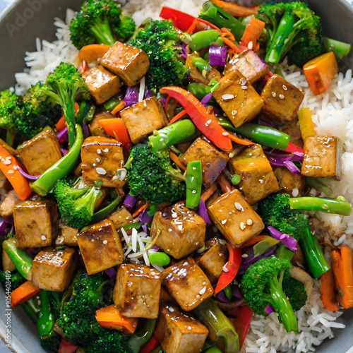 Wallpaper Mural Savory Vegetable Stir-Fry with Tofu Torontodigital.ca