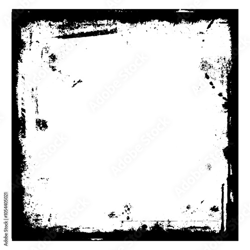 Black frame on a white background in grunge style