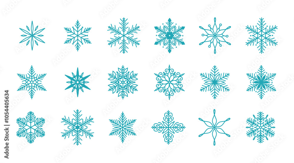Unique snowflakes set, detailed hand drawn flat vector line illustration. Graphic outline doodle drawing. Christmas and New Year symbol. Beautiful snowflake silhouette icon for frosty winter designs. Unique snowflakes set, detailed hand drawn flat vector line illustration. Graphic outline doodle drawing. Christmas and New Year symbol. Beautiful snowflake silhouette icon for frosty winter designs.