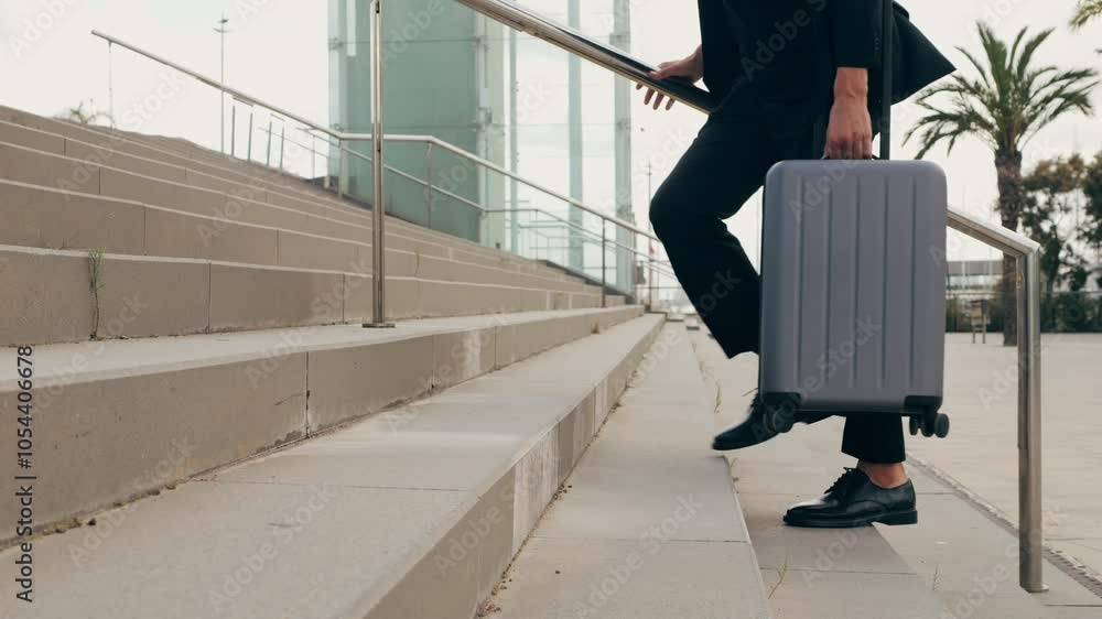 Tourist man with suitcase baggage in spain, A traveler with luggage suit jacket on business street go to a hotel, business office, airport terminal, enjoying the vibrant atmosphere Tourist man with suitcase baggage in spain, A traveler with luggage suit jacket on business street go to a hotel, business office, airport terminal, enjoying the vibrant atmosphere