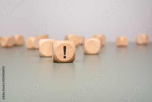Billede på lærred Pay Attention to the Attention Symbols on Colorful Wooden Blocks for Enhanced Co