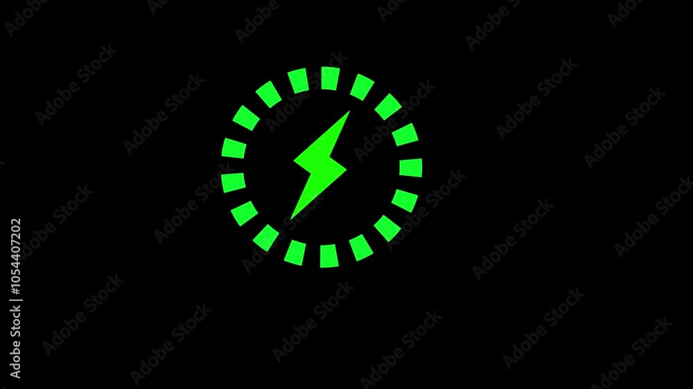 Battery charging with power icon animated video Battery charging with power icon animated video