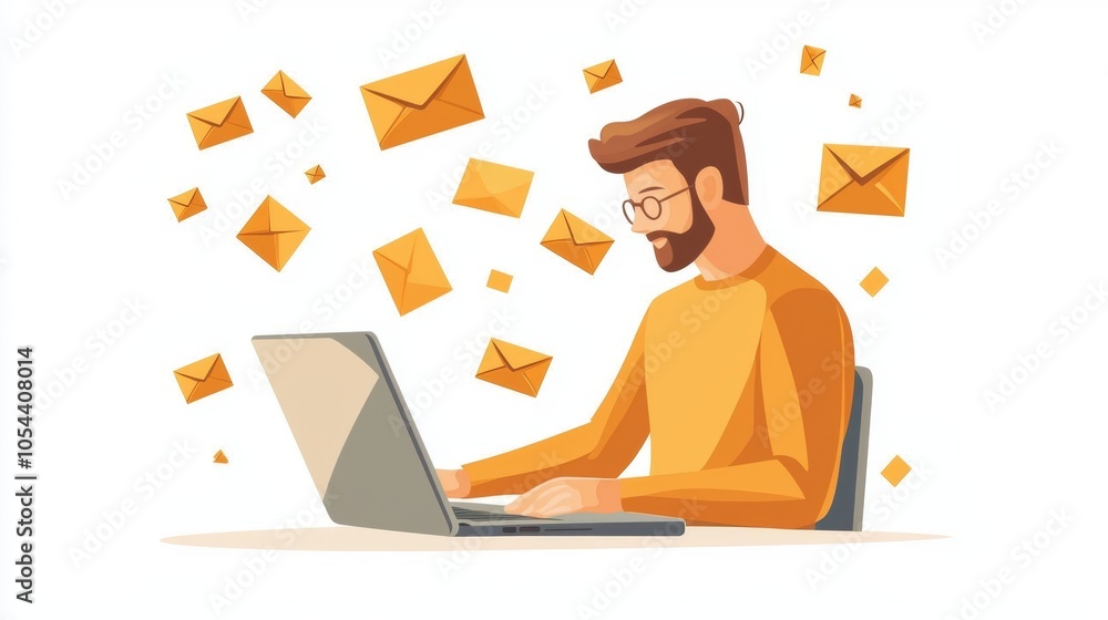 Minimalistic illustration of AI Personalized Marketing Emails Minimalistic illustration of AI Personalized Marketing Emails