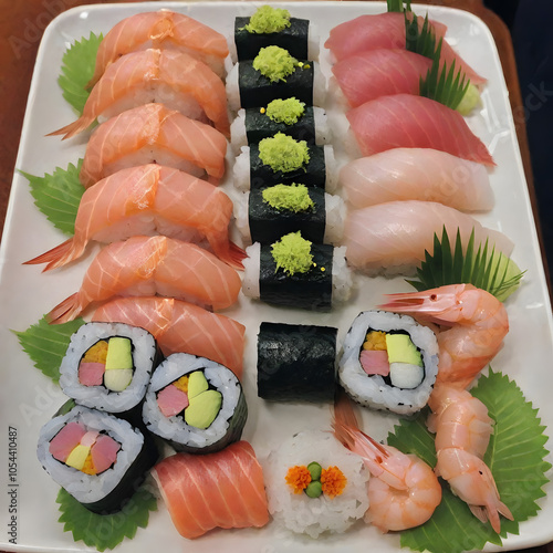 Wallpaper Mural Sushi Platter with Assorted Nigiri and Sashimi Torontodigital.ca