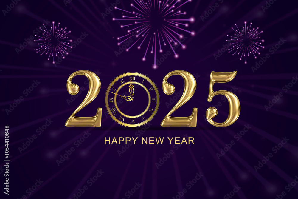 2025 happy new year with sparlkers and firework new celebration 2025 happy new year with sparlkers and firework new celebration