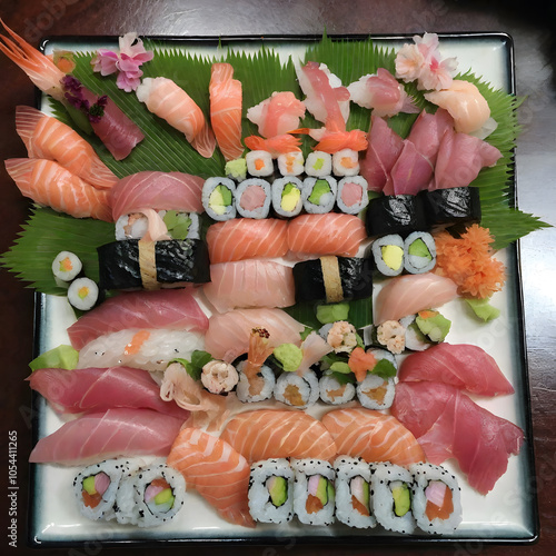 Wallpaper Mural Sushi Platter with Assorted Nigiri and Sashimi Torontodigital.ca