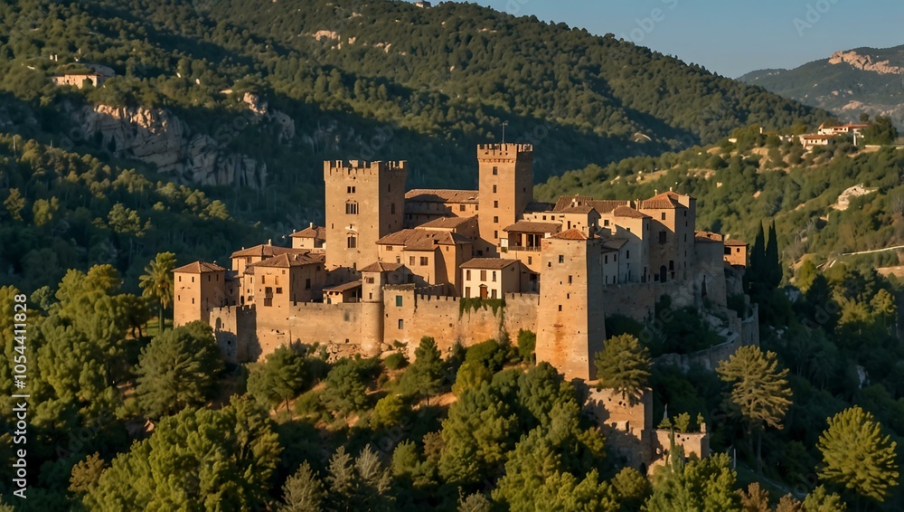 Obraz premium Scenic Castellfollit de la Roca, in Catalonia, Spain.