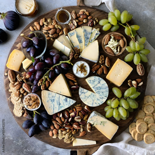 Wallpaper Mural Artisan Cheese Board with Fruits and Nuts Torontodigital.ca