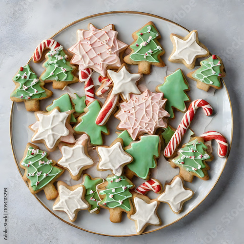 Wallpaper Mural Christmas Cookies on a Festive Platter Torontodigital.ca